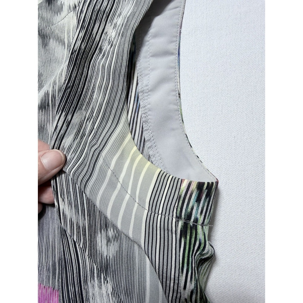 Nanette Lepore Silk Blouse Women 4 Multi Color Good Floral Artistic Sleeveless - Picture 10 of 11